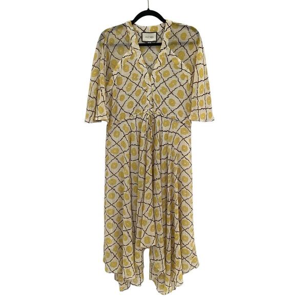Alexis Sania Handkerchief Dress In Yellow And White Flowy Size Small - Picture 2 of 13